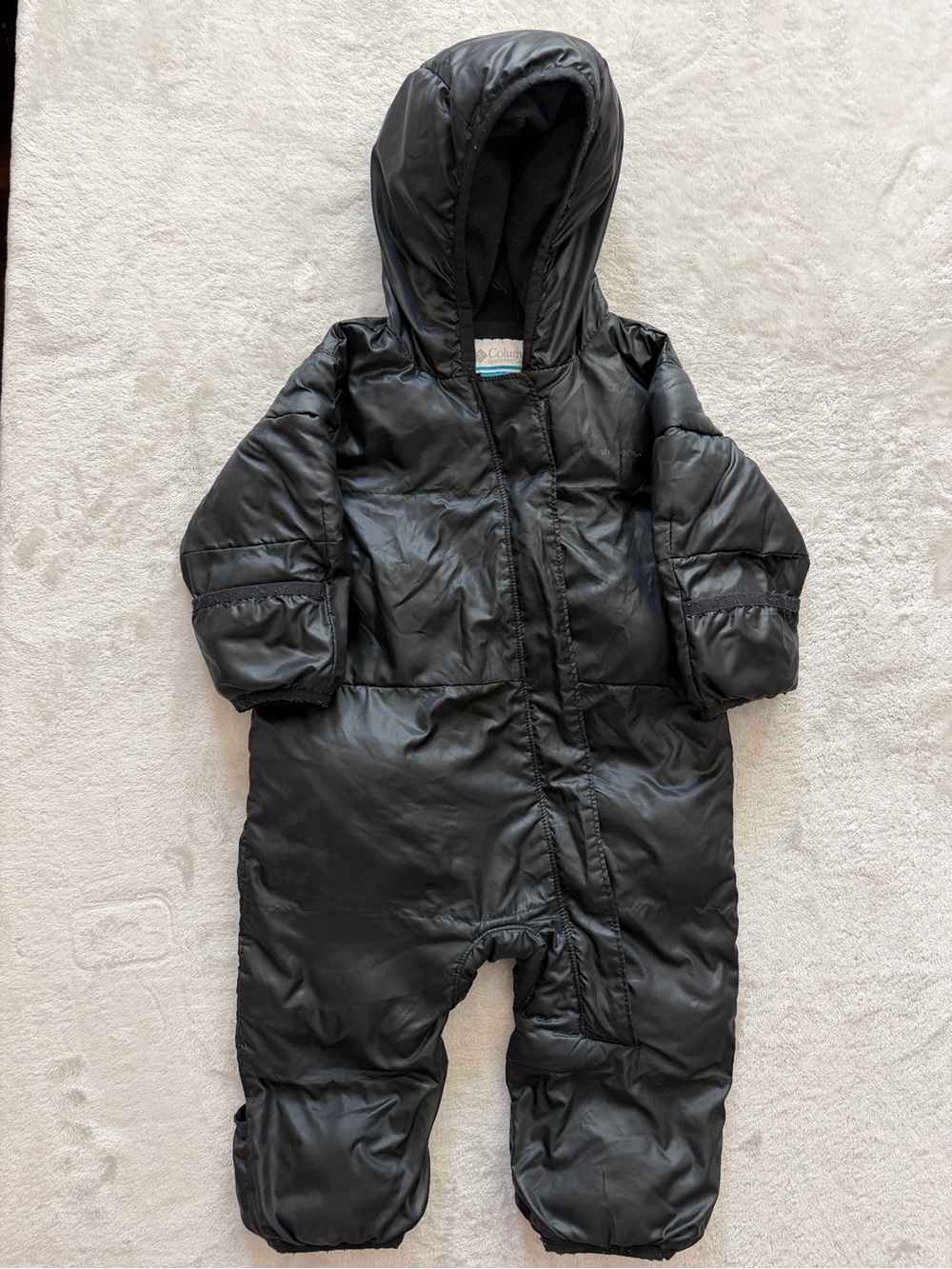 Columbia Baby Bunting Snowsuit 6-12 Months Black Hooded Winter Suit